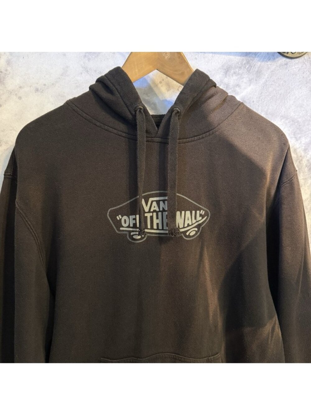 Vans Skate Hoodie Skater Grunge Streetwear Sweatshirt Faded Black Medium M